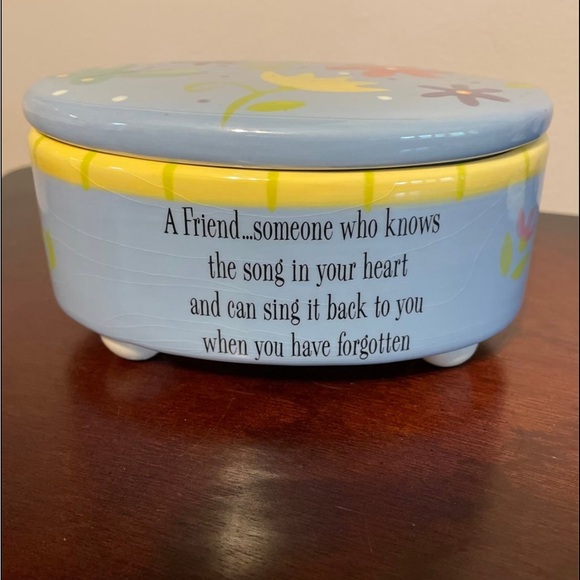 Other - Decorative Blue and Yellow Keepsake Box